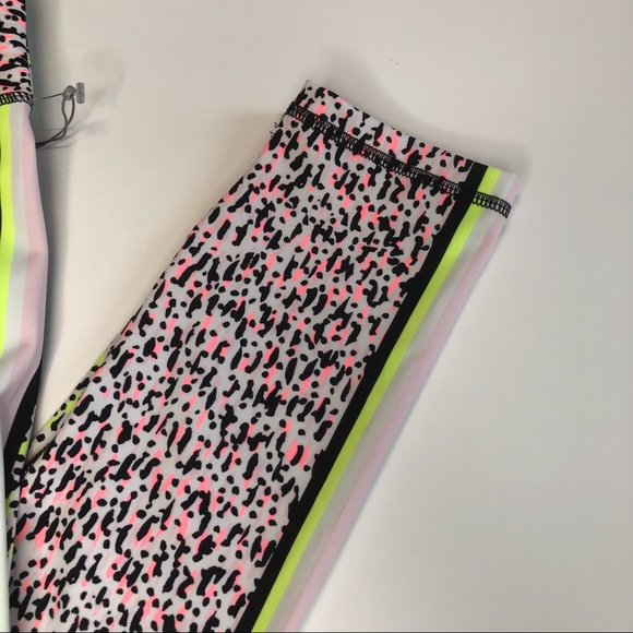 DKNY Sport Neon Pink & Yellow Patterned Leggings, Multiple Sizes, NWT! - Picture 5 of 15